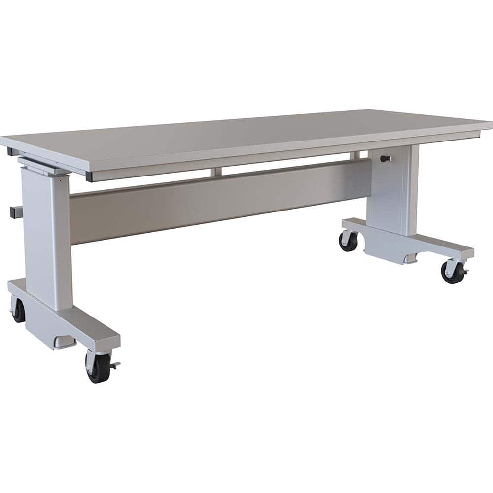 BOSTONtec - Mobile Work Benches; Type: Mobile Work Bench ; Length: 72 (Inch); Depth (Inch): 30 ; Height (Inch): 28 ; Maximum Height (Inch): 44 ; Top Material: Laminate - Exact Tool & Supply