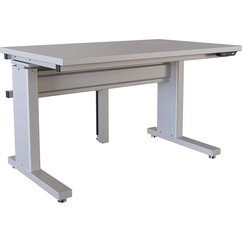 BOSTONtec - Stationary Work Benches, Tables; Type: Electric Height Adjustable Workstation ; Top Material: Laminate ; Width (Inch): 48 ; Depth (Inch): 30 ; Maximum Height (Inch): 44 ; Leg Style: Adjustable Height; C-Leg (Cantilever); Motor Height Adjustme - Exact Tool & Supply