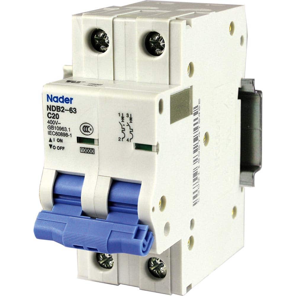 Automation Systems Interconnect - Circuit Breakers; Circuit Breaker Type: Miniature Circuit Breaker ; Amperage: 20 ; Number of Poles: 2 ; Breaking Capacity: 10 kA @ 400/415 VAC ; Tripping Mechanism: Thermal-Magnetic ; Terminal Connection Type: Screw - Exact Tool & Supply