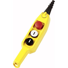 Automation Systems Interconnect - Pushbutton Switch Accessories; Switch Accessory Type: Pushbutton Operator; Emergency Stop ; For Use With: Hoists; Cranes ; Pushbutton Type: Flush ; Pushbutton Shape: Round ; Color: Yellow ; Operator Illumination: NonIllu - Exact Tool & Supply