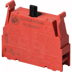 Automation Systems Interconnect - Pushbutton Switch Accessories; Switch Accessory Type: Contact Block ; For Use With: Pendtant Stations ; Color: Red ; Operator Illumination: NonIlluminated ; Material: Plastic - Exact Tool & Supply