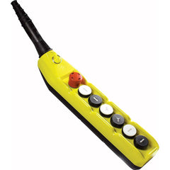 Automation Systems Interconnect - Pushbutton Switch Accessories; Switch Accessory Type: Pushbutton Operator; Emergency Stop ; For Use With: Hoists; Cranes ; Pushbutton Type: Flush ; Pushbutton Shape: Round ; Color: Yellow ; Operator Illumination: NonIllu - Exact Tool & Supply