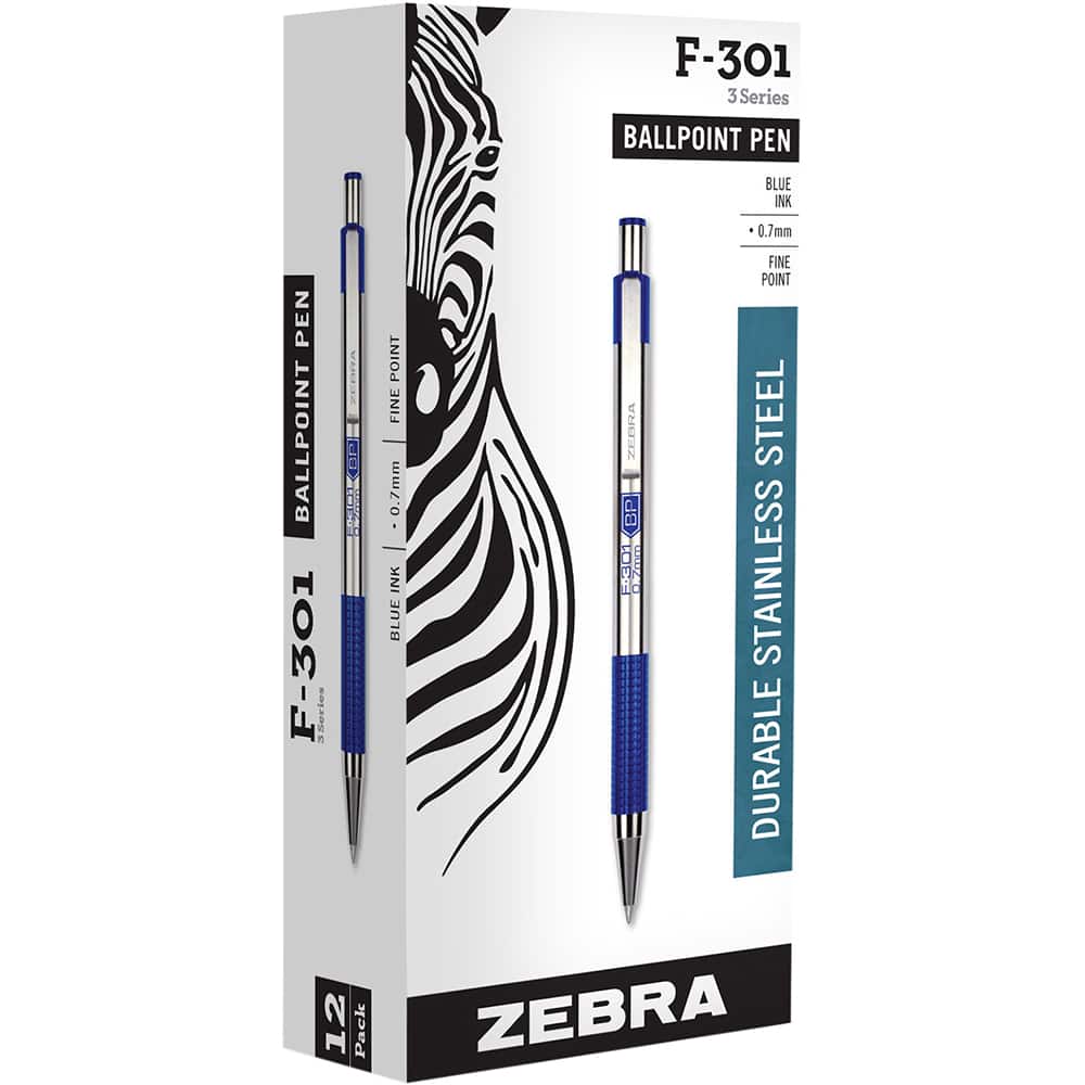 Zebra Pen - Pens & Pencils; Type: Ball Point Pen ; Color: Blue ; Tip Type: 0.7MM - Exact Tool & Supply