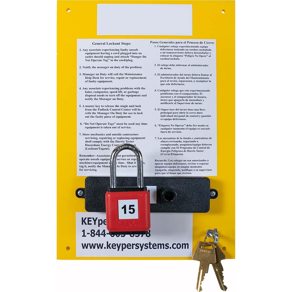 KEYper Systems - Lockout Centers & Stations; Type: Lock Management System ; Equipped or Empty: Equipped ; Maximum Number of Locks: 1 ; Language: English ; Board Coating: Powder-Coated - Exact Tool & Supply