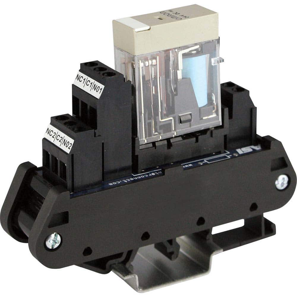 Automation Systems Interconnect - Interface Relay Modules; Input Amperage: 0.01 ; Contact Configuration: DPDT ; Coil Voltage: 24 VDC ; Mounting Type: DIN Rail - Exact Tool & Supply