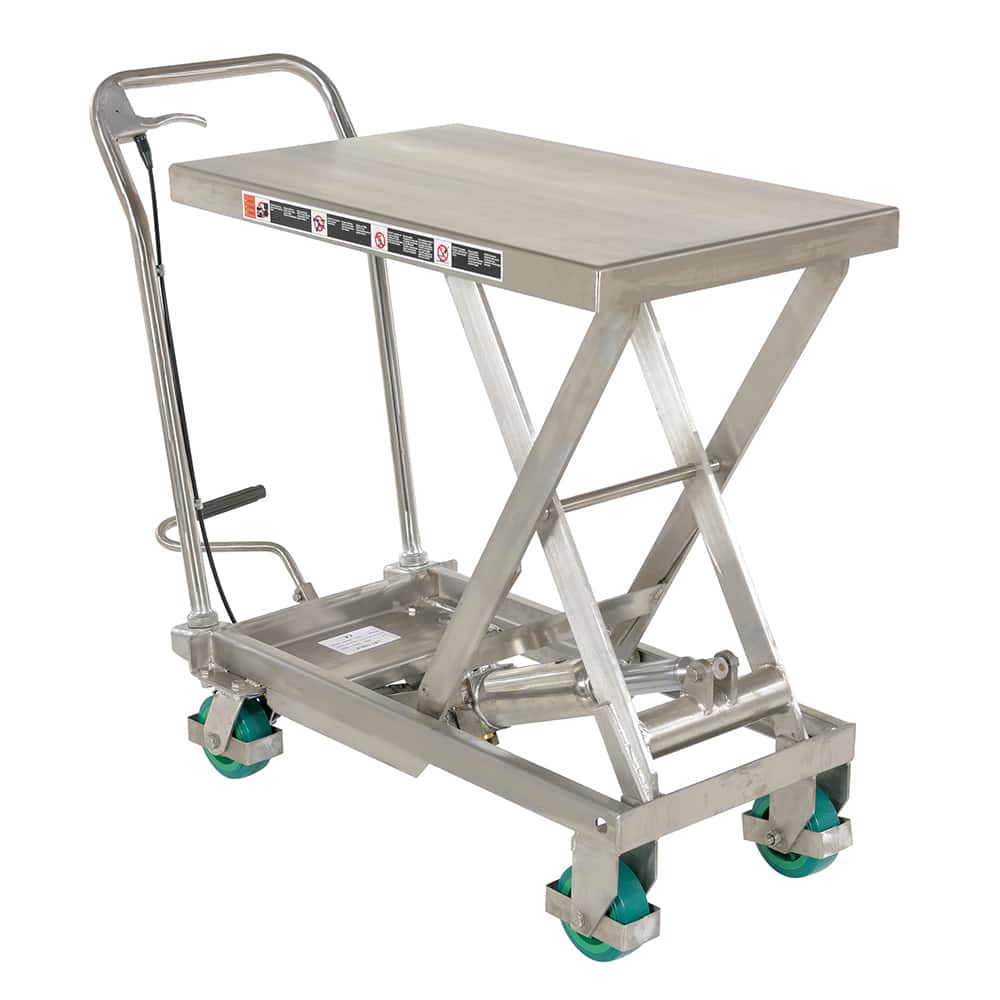 Vestil - Lifting Tables; Type: Scissor Cart ; Lift Style: Scissor ; Style: Manual ; Load Capacity (Lb.): 500.000 ; Minimum Height (Inch): 11 ; Lift Height (Inch): 35-7/8 - Exact Tool & Supply