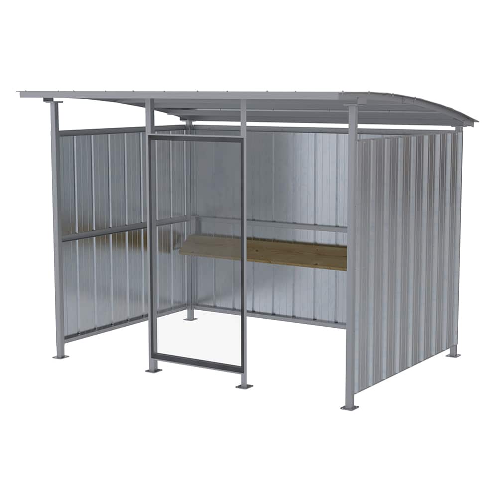 Vestil - Shelters; Type: Smoking Shelter ; Width (Feet): 10.00 ; Depth: 95.50 ; Height (Feet): 7'5" ; Color: Silver ; Style: Multi-Duty - Exact Tool & Supply