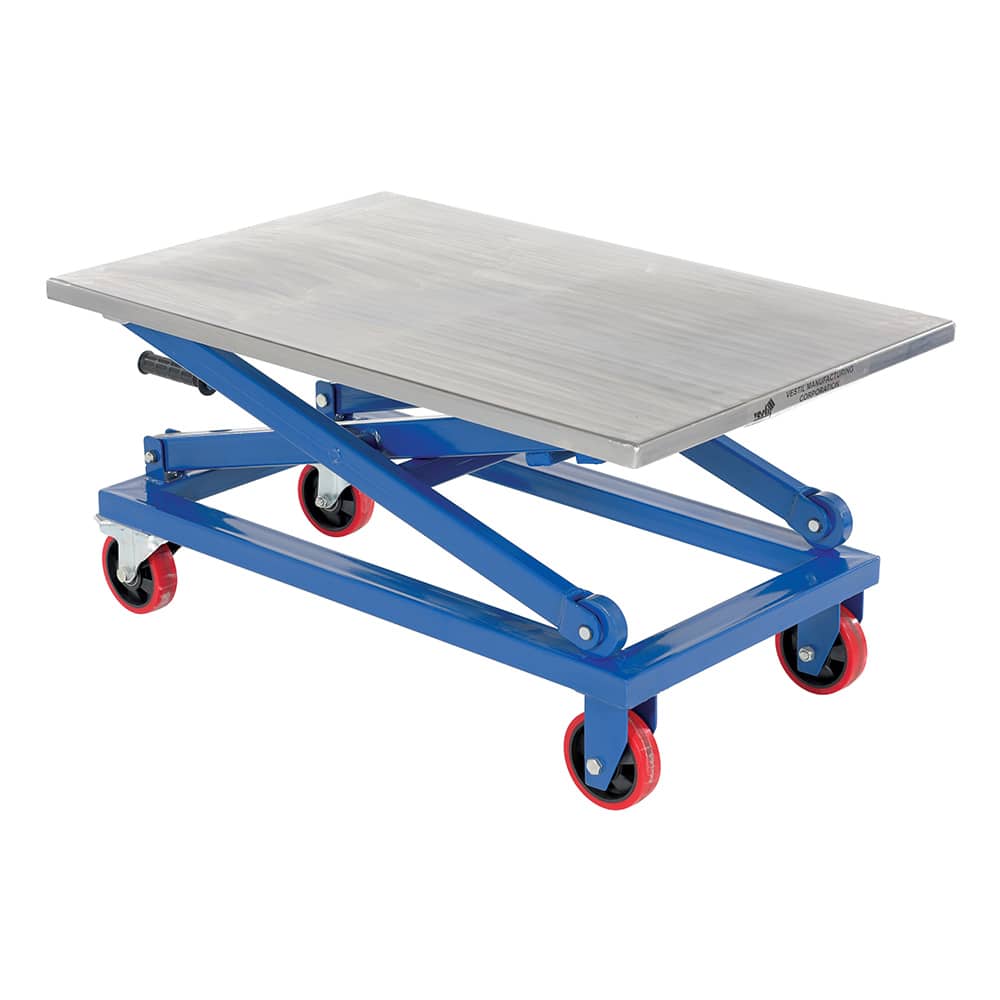 Vestil - Lifting Tables; Type: Scissor Cart ; Lift Style: Scissor ; Style: Manual ; Load Capacity (Lb.): 1000.000 ; Minimum Height (Inch): 21 ; Lift Height (Inch): 40 - Exact Tool & Supply