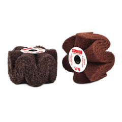 Superior Abrasives - Mounted Flap Wheels; Abrasive Type: Non-Woven ; Outside Diameter (Inch): 4 ; Face Width (Inch): 2 ; Abrasive Material: Aluminum Oxide ; Grade: Very Fine ; Mounting Type: Arbor - Exact Tool & Supply