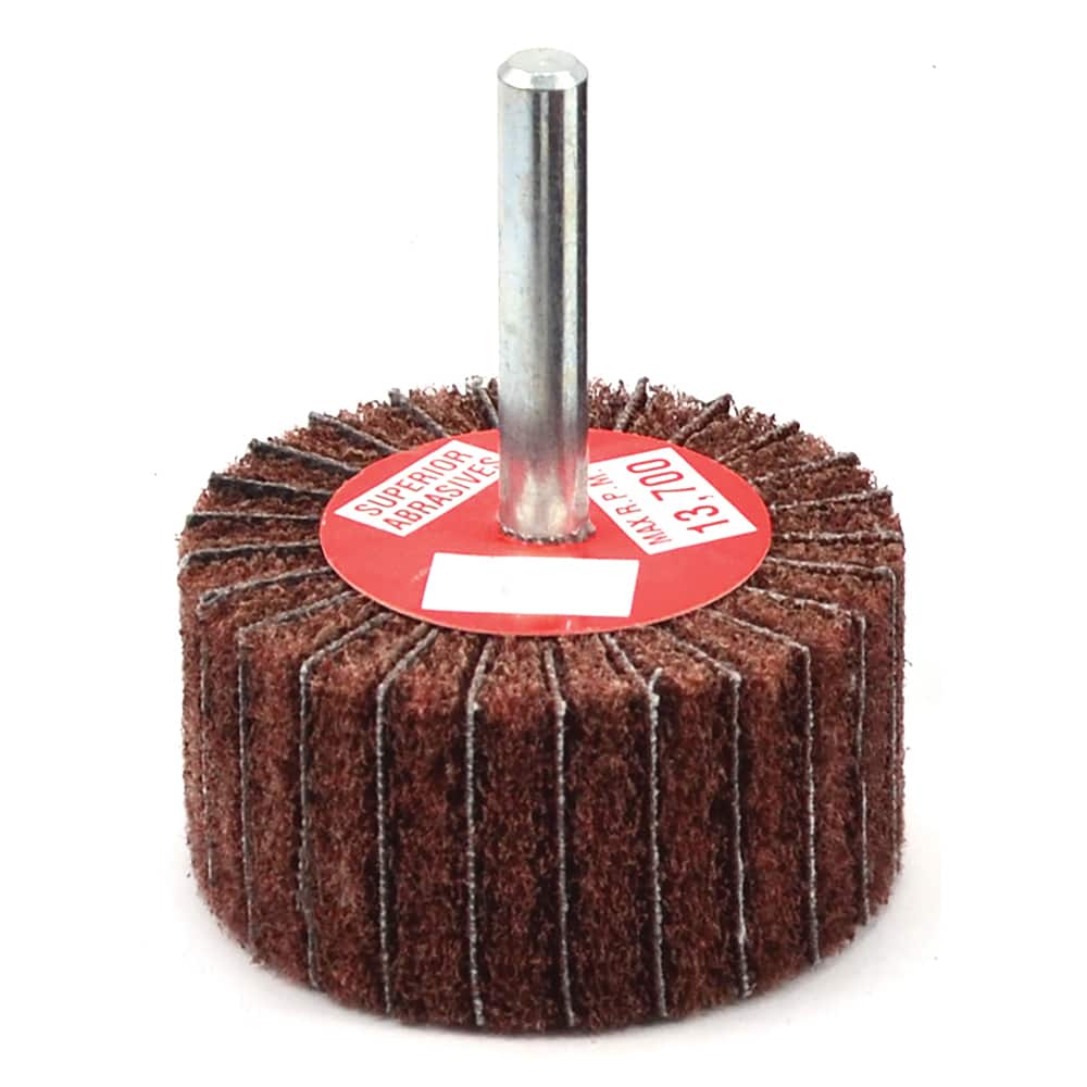 Superior Abrasives - Mounted Flap Wheels; Abrasive Type: Non-Woven ; Outside Diameter (Inch): 1 ; Face Width (Inch): 1 ; Abrasive Material: Aluminum Oxide ; Grit: 180 ; Mounting Type: 1/4" Shank - Exact Tool & Supply