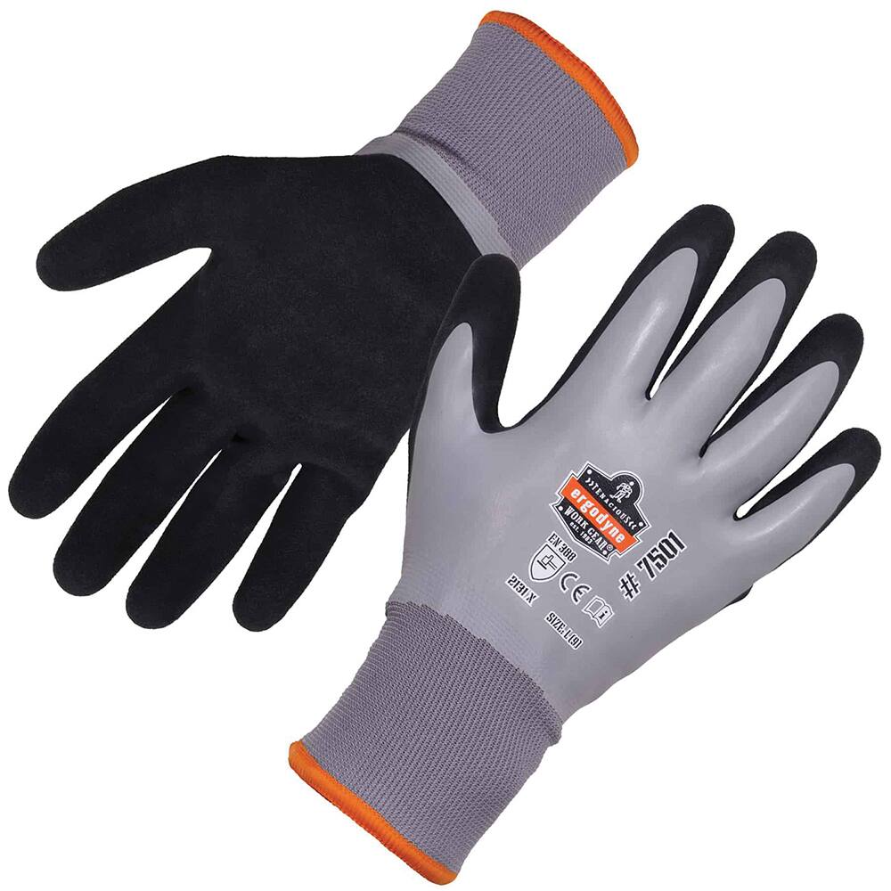 Ergodyne - Work & General Purpose Gloves; Material Type: Polyester ; Application: Material Handling; Construction ; Coated Area: Fully Coated ; Women's Size: X-Large ; Men's Size: X-Large ; Hand: Pair - Exact Tool & Supply