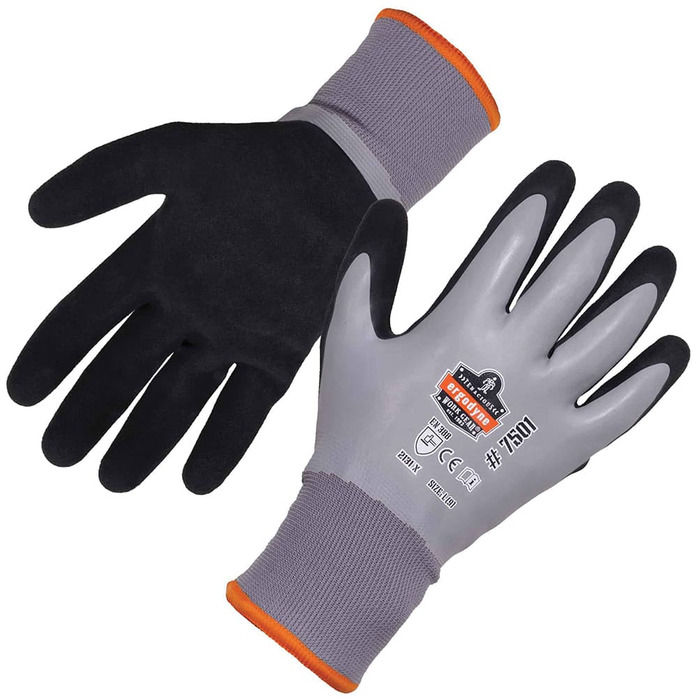 Ergodyne - Work & General Purpose Gloves; Material Type: Polyester ; Application: Material Handling; Construction ; Coated Area: Fully Coated ; Women's Size: Medium ; Men's Size: Medium ; Hand: Pair - Exact Tool & Supply
