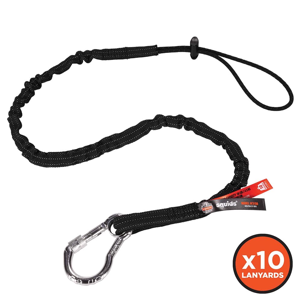 Ergodyne - Carabiners; Caribiner Type: Locking ; Gate Type: Screw Lock ; Gate Opening (Inch): 5/32 ; Material: Nylon; Aluminium Carabiner ; Capacity (Lb.): 10 - Exact Tool & Supply