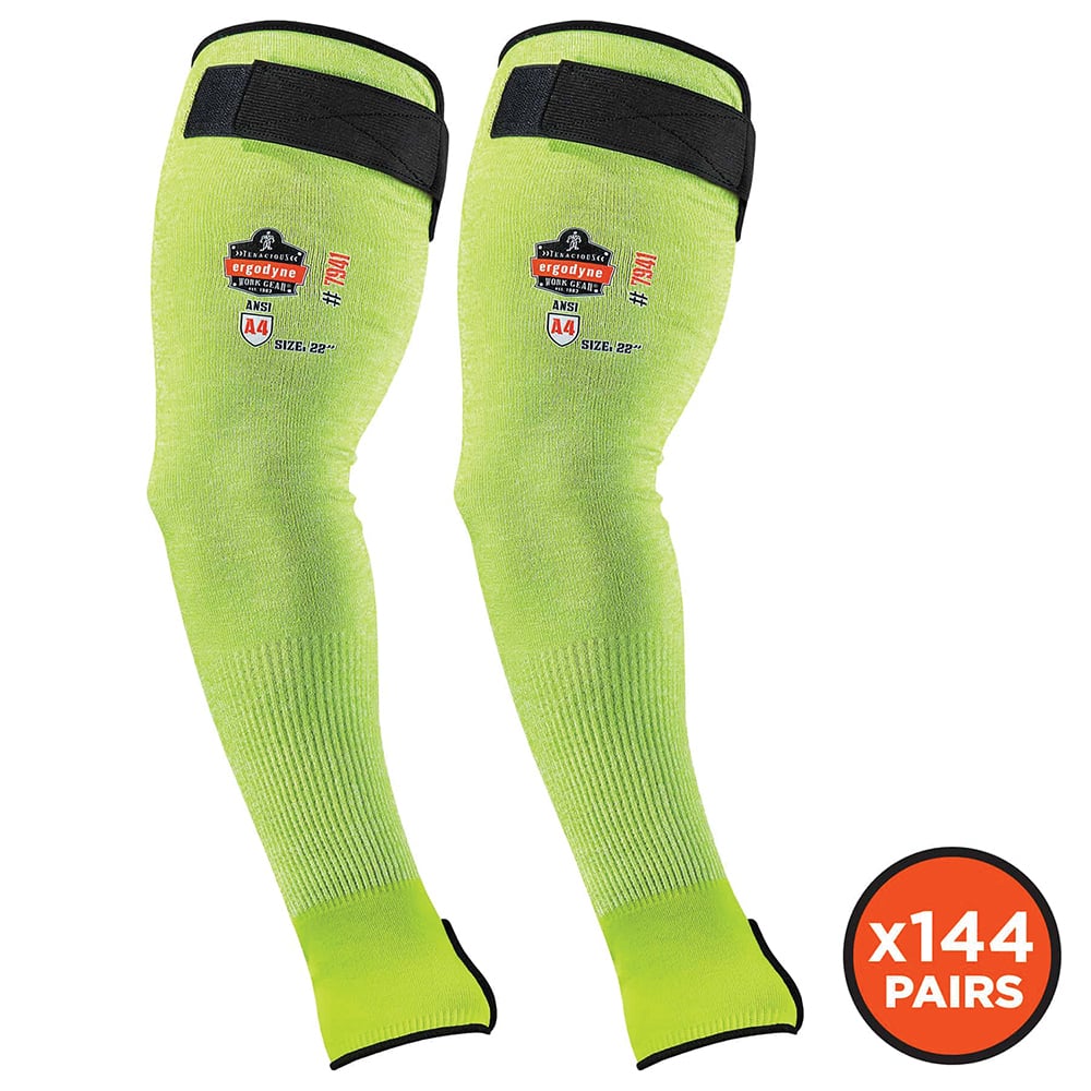 Ergodyne - Sleeves; Type: Cut Resistant ; Material: HPPE ; Thumb Hole: Yes ; Closures: Hook & Loop ; Length (Inch): 22 ; Size: Large - Exact Tool & Supply