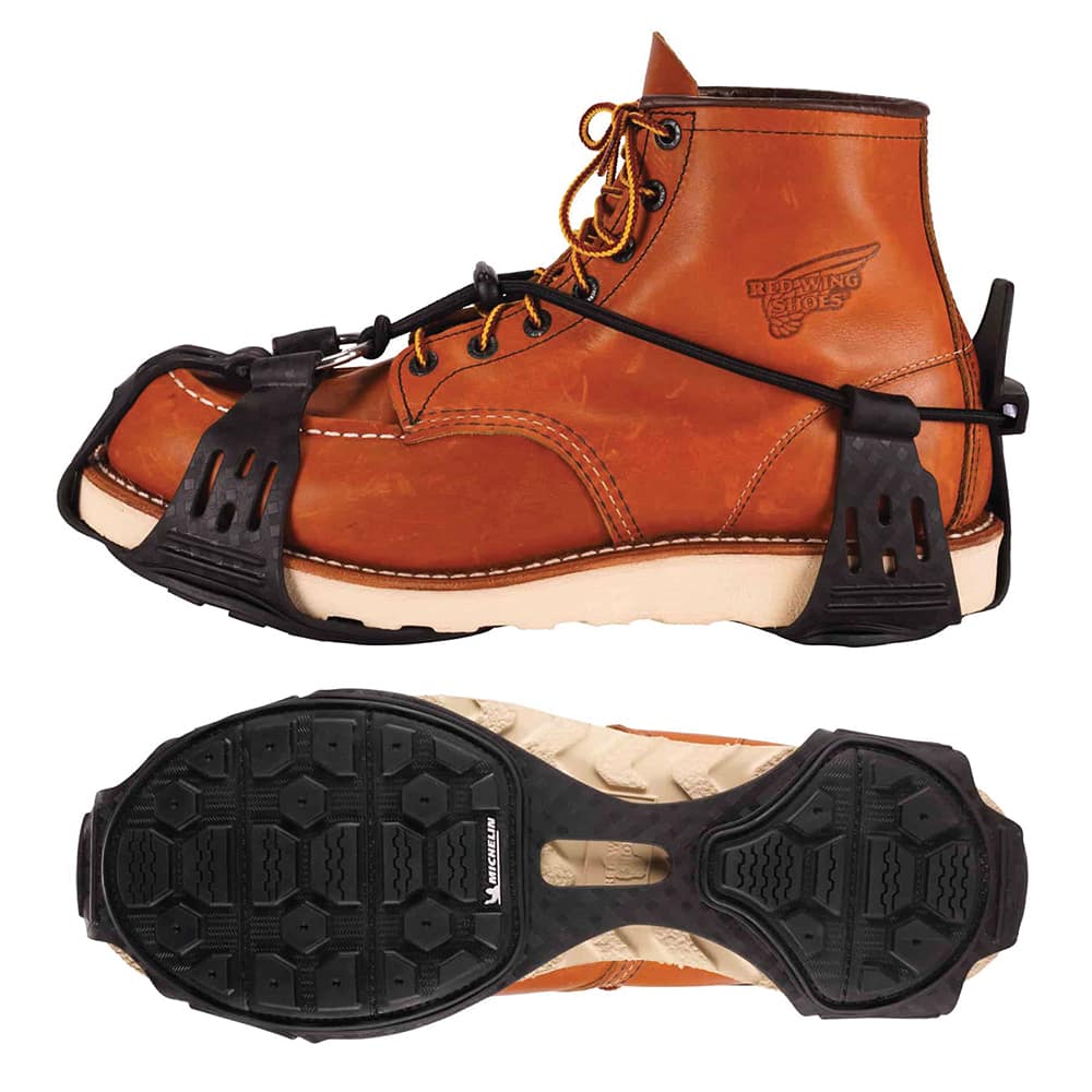 Ergodyne - Ice Traction Footwear; Footwear Style: Overshoe ; Traction Type: Spikeless ; Attachment Method: Adjustable Cord ; Women's Size: 10-12 ; Men's Size: 8-11 ; Color: Black - Exact Tool & Supply
