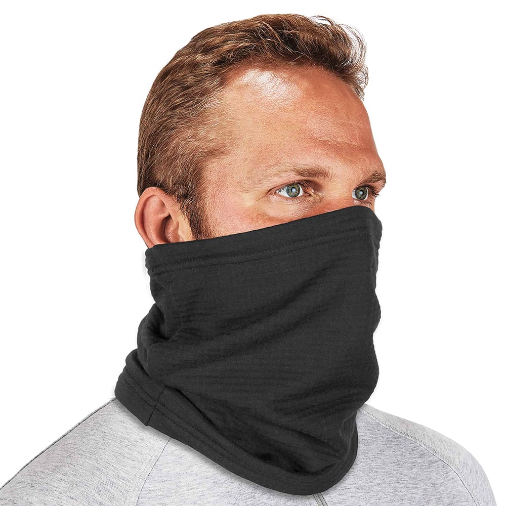 Ergodyne - Arc Flash & FR Hoods; Hood Type: Arc Flash Protection ; Hood Style: Neck Gaiter ; Material: Polartec FR Power Grid Fleece ; Size: Universal ; Color: Navy ; Maximum Arc Flash Protection (cal/Sq. cm): 20.00 - Exact Tool & Supply