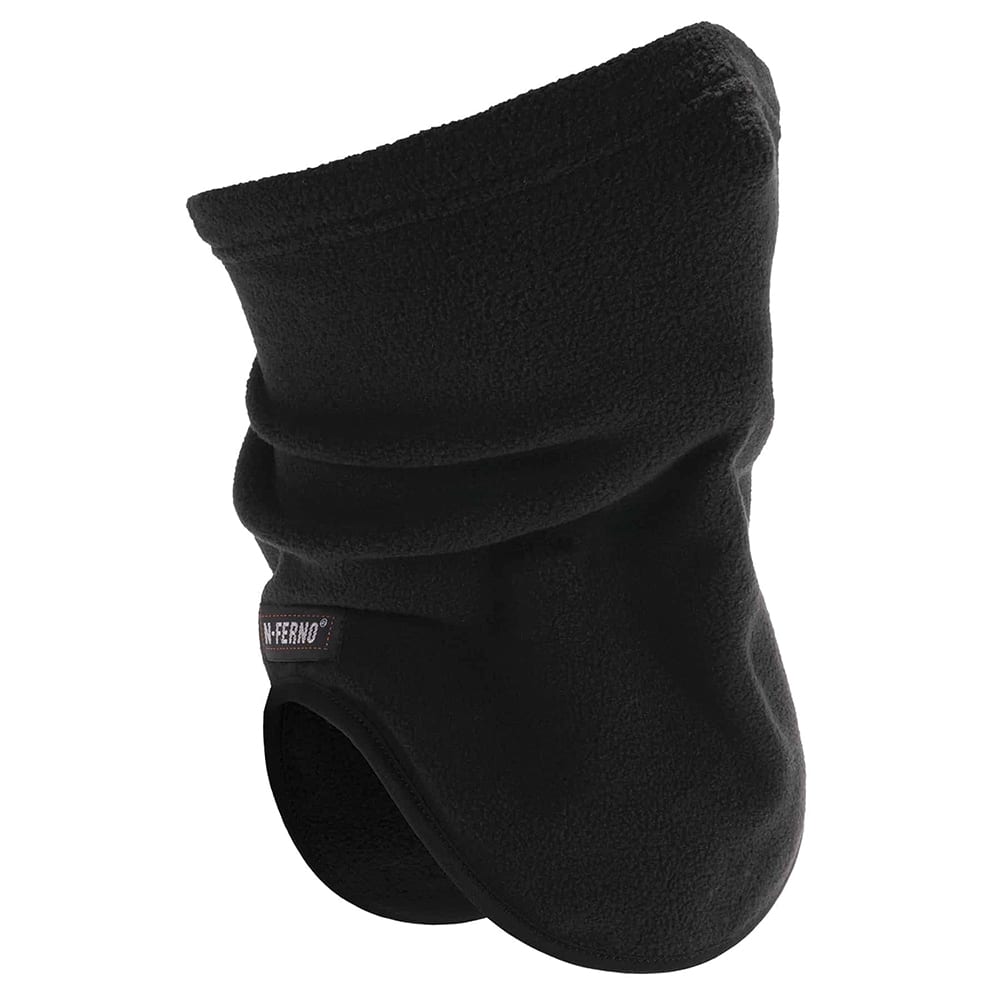Ergodyne - Hats, Headbands & Bandanas; Garment Style: Gaiter ; Garment Type: Washable ; Garment Color: Black ; Garment Size: Universal ; Garment Material: Fleece ; Color Pattern: Solid - Exact Tool & Supply