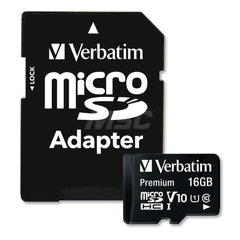 Verbatim - Office Machine Supplies & Accessories; Office Machine/Equipment Accessory Type: Memory Card ; For Use With: Laptops; Home Computer ; Storage Capacity: 16GB ; Color: Black - Exact Tool & Supply