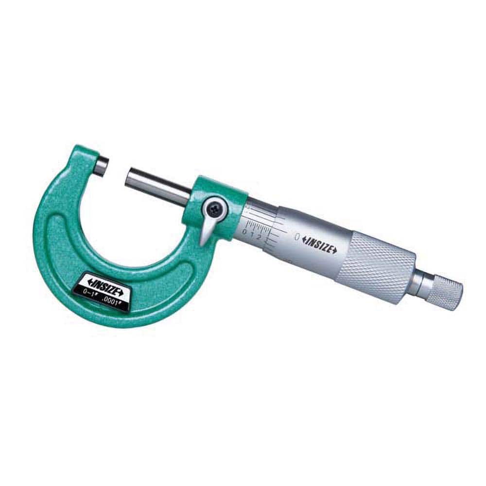 Insize USA LLC - Mechanical Outside Micrometers; Minimum Measurement (Inch): 0 ; Minimum Measurement (Decimal Inch): 0 ; Maximum Measurement (Decimal Inch): 1 ; Graduation (Decimal Inch): 0.0001 ; Features: ISO17025 Calibration Certificate with ship to a - Exact Tool & Supply
