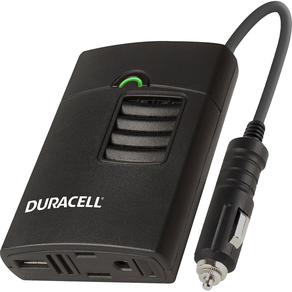 Duracell - Power Inverters; Input Voltage: 12 ; Output Voltage: 115 VAC ; Continuous Output Power (W): 120 ; Peak Output Power (W): 240 ; Maximum Input Current Rating (A): 12.5 ; Cooling Method: Fan Cooled - Exact Tool & Supply
