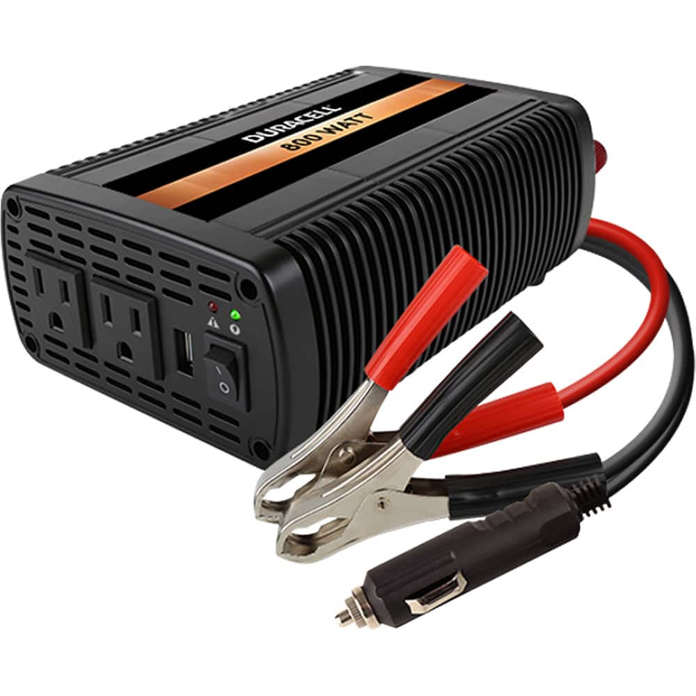 Duracell - Power Inverters; Input Voltage: 12 ; Output Voltage: 115 VAC ; Continuous Output Power (W): 800 ; Peak Output Power (W): 1600 ; Maximum Input Current Rating (A): 66 ; Cooling Method: Fan Cooled - Exact Tool & Supply