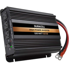Duracell - Power Inverters; Input Voltage: 12 ; Output Voltage: 115 VAC ; Continuous Output Power (W): 1200 ; Peak Output Power (W): 2400 ; Maximum Input Current Rating (A): 100 ; Cooling Method: Fan Cooled - Exact Tool & Supply