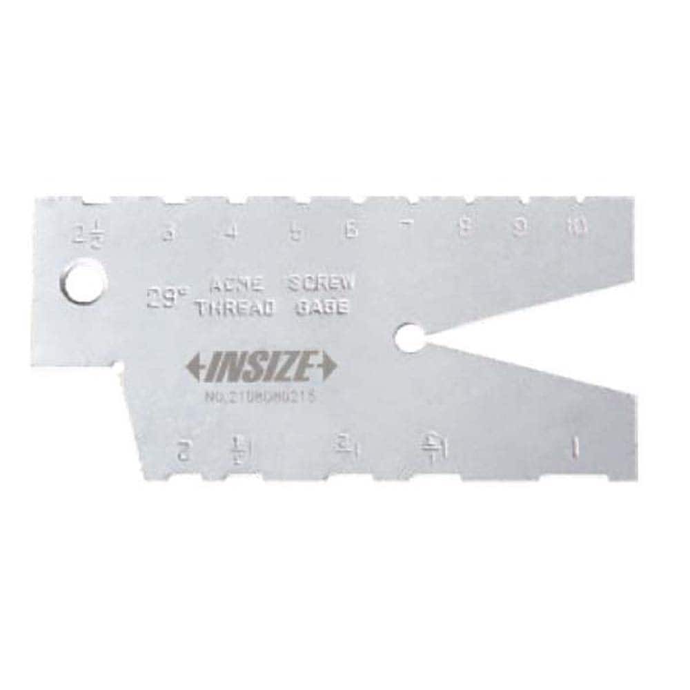 Insize USA LLC - Screw Checkers; Thread Type: Acme ; Minimum Threads per Inch: 1 ; Maximum Threads per Inch: 10 ; Material: Medium Carbon Steel ; Thread Angle (Degrees): 29.00 ; Number of Leaves: 1 - Exact Tool & Supply