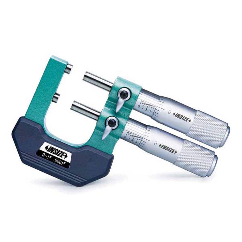 Insize USA LLC - Limit Micrometers; Minimum Measurement (Decimal Inch): 0.0000 ; Maximum Measurement (Decimal Inch): 1.0000 ; Graduation (Decimal Inch): 0.0001 ; Thimble Type: Ratchet Stop ; Measuring Face Material: Carbide ; Accuracy (Decimal Inch): 0.0 - Exact Tool & Supply