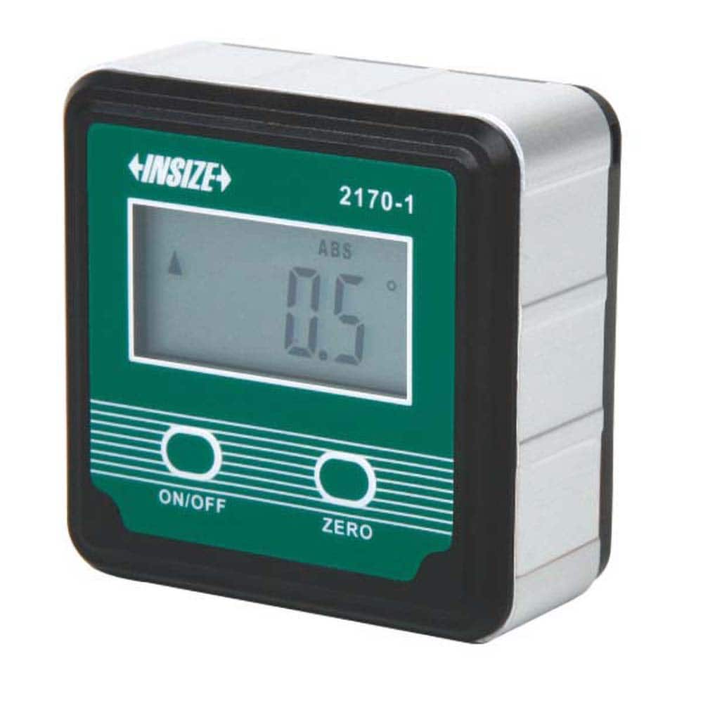 Insize USA LLC - Inclinometers; Operation Type: Electronic ; Inclinometer Type: Digital Level ; Minimum Measurement (Degrees): 0.00 ; Maximum Measurement (Degrees): 90.00 ; Dial Graduation (Minutes): 0.10 ; Measuring Face Type: Flat - Exact Tool & Supply