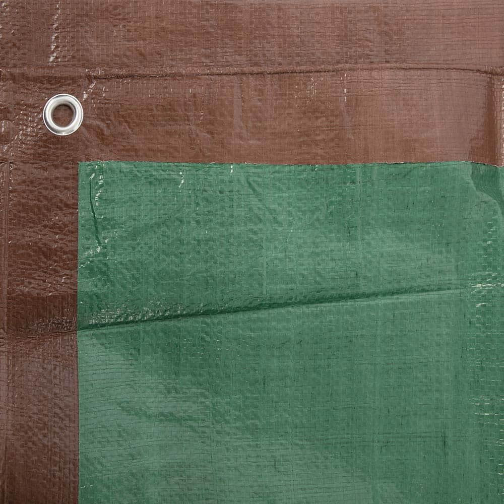 Erickson Manufacturing - Tarps & Dust Covers; Material: Polyethylene ; Width (Feet): 8.00 ; Grommet: Yes ; Color: Brown ; Length: 10 - Exact Tool & Supply