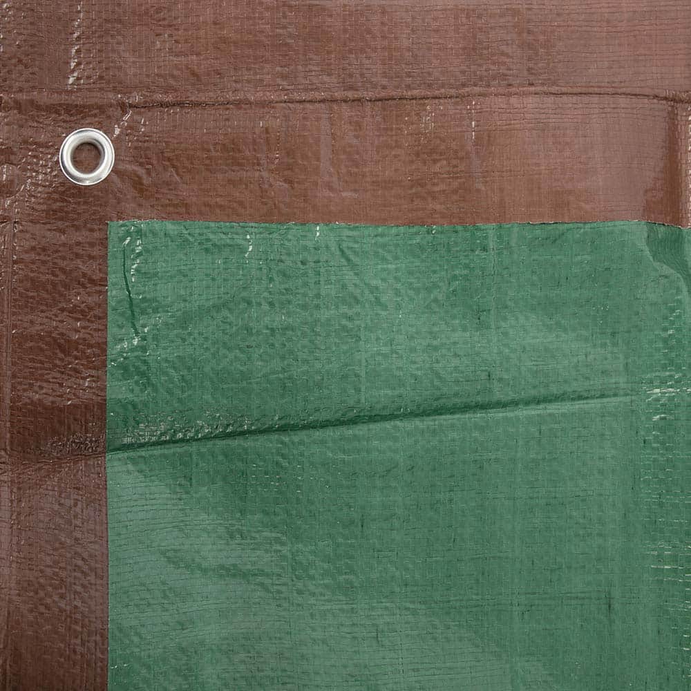 Erickson Manufacturing - Tarps & Dust Covers; Material: Polyethylene ; Width (Feet): 12.00 ; Grommet: Yes ; Color: Brown ; Length: 16 - Exact Tool & Supply