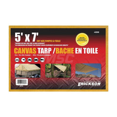 Erickson Manufacturing - Tarps & Dust Covers; Material: Polyethylene ; Width (Feet): 5.00 ; Grommet: Yes ; Color: Beige ; Length: 7 - Exact Tool & Supply