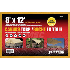 Erickson Manufacturing - Tarps & Dust Covers; Material: Canvas ; Width (Feet): 8.00 ; Grommet: Yes ; Color: Beige ; Length: 12 ; Additional Information: Finished Size May Vary Due to Hem Allowance - Exact Tool & Supply