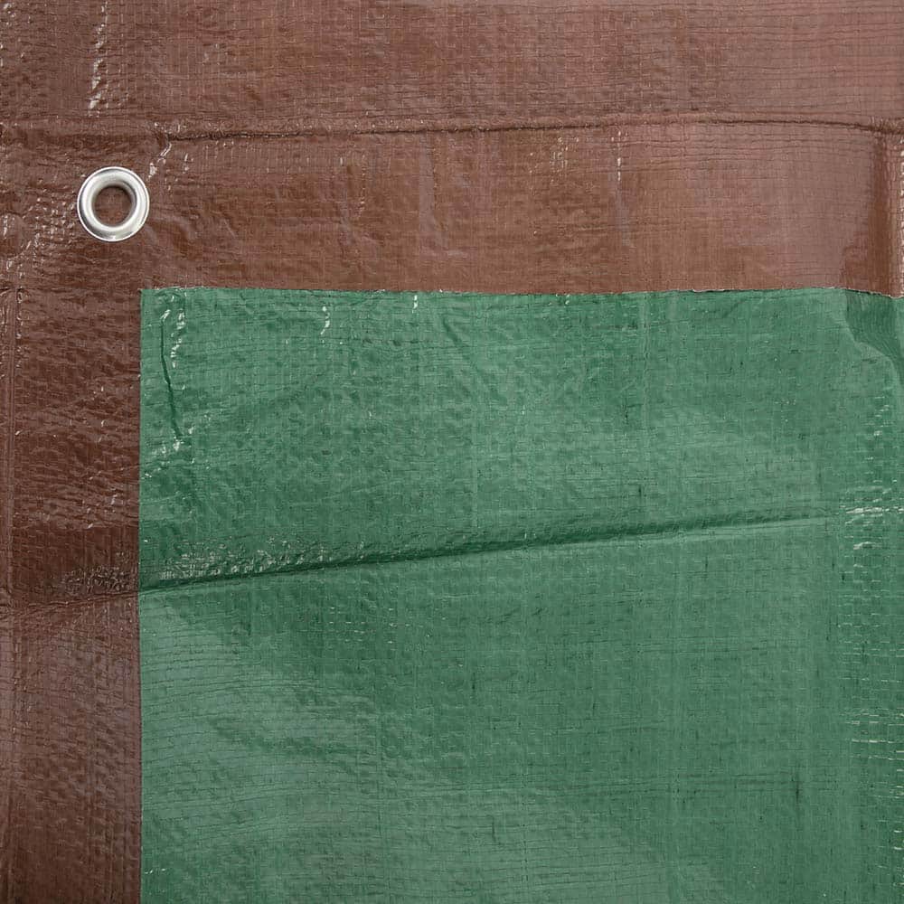 Erickson Manufacturing - Tarps & Dust Covers; Material: Polyethylene ; Width (Feet): 12.00 ; Grommet: Yes ; Color: Brown ; Length: 20 - Exact Tool & Supply