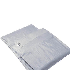 Erickson Manufacturing - Tarps & Dust Covers; Material: Polyethylene ; Width (Feet): 10.00 ; Grommet: Yes ; Color: Silver ; Length: 14 - Exact Tool & Supply
