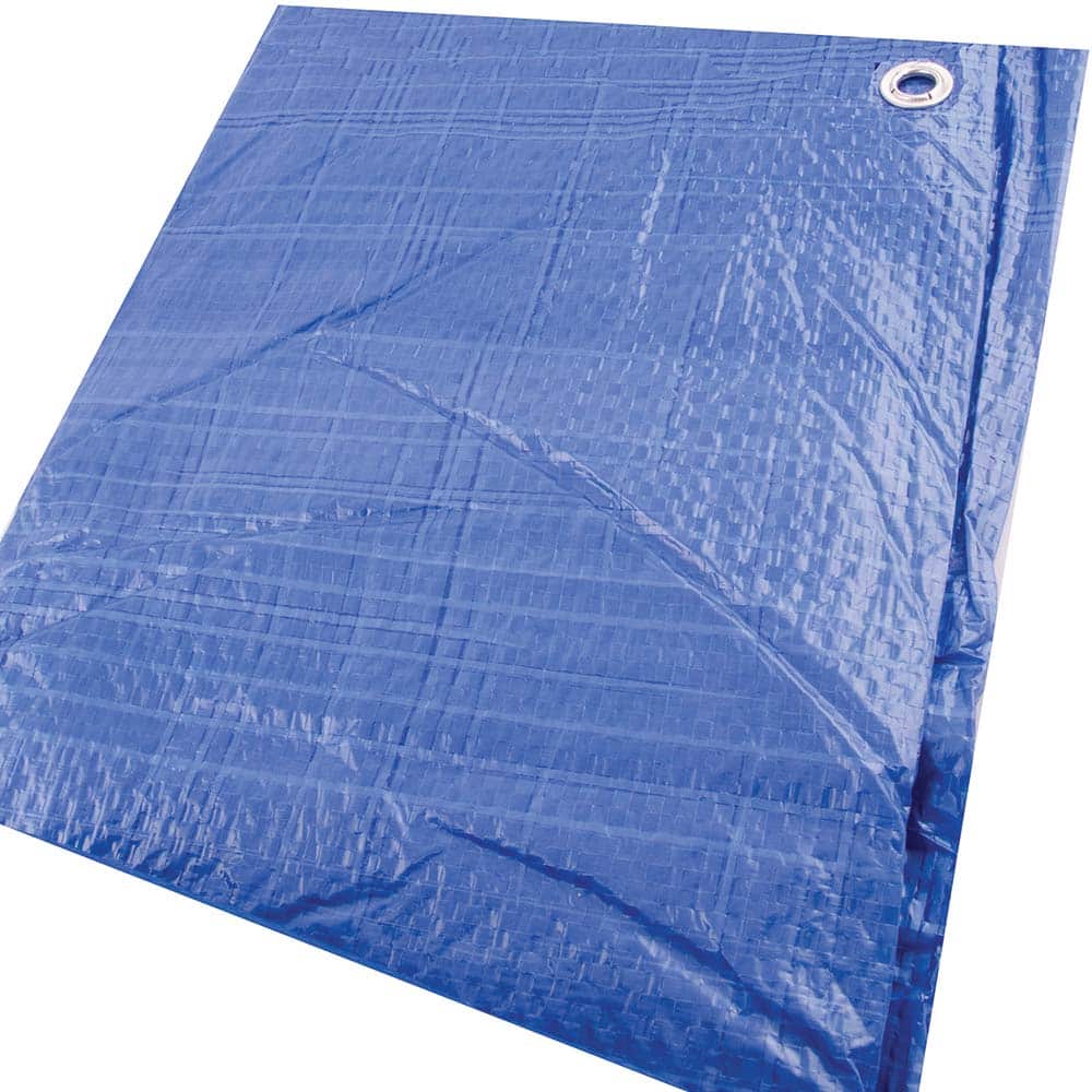 Erickson Manufacturing - Tarps & Dust Covers; Material: Polyethylene ; Width (Feet): 10.00 ; Grommet: Yes ; Color: Blue ; Length: 12 - Exact Tool & Supply