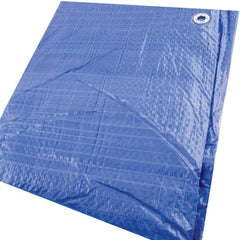Erickson Manufacturing - Tarps & Dust Covers; Material: Polyethylene ; Width (Feet): 10.00 ; Grommet: Yes ; Color: Blue ; Length: 12 - Exact Tool & Supply