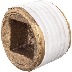 USA Sealing - Brass & Chrome Pipe Fittings; Type: Square Socket Plug ; Fitting Size: 1-1/2 ; End Connections: MNPT w/Thread Sealant ; Material: Brass ; Pressure Rating (psi): 125 ; Finish/Coating: Uncoated - Exact Tool & Supply