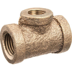 USA Sealing - Brass & Chrome Pipe Fittings; Type: Reducing Branch Tee ; Fitting Size: 3/4 x 3/4 x 1/2 ; End Connections: FNPT x FNPT x FNPT ; Material: Brass ; Pressure Rating (psi): 125 ; Finish/Coating: Uncoated - Exact Tool & Supply