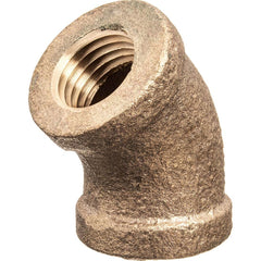 USA Sealing - Brass & Chrome Pipe Fittings; Type: 45 Elbow ; Fitting Size: 1-1/2 x 1-1/2 ; End Connections: FBSPT x FBSPT ; Material: Brass ; Pressure Rating (psi): 125 ; Finish/Coating: Uncoated - Exact Tool & Supply