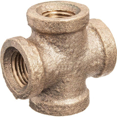 USA Sealing - Brass & Chrome Pipe Fittings; Type: Cross ; Fitting Size: 2-1/2 x 2-1/2 x 2-1/2 x 2-1/2 ; End Connections: FNPT x FNPT x FNPT x FNPT ; Material: Brass ; Pressure Rating (psi): 125 ; Finish/Coating: Uncoated - Exact Tool & Supply