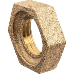 USA Sealing - Brass & Chrome Pipe Fittings; Type: Locknut ; Fitting Size: 1-1/2 ; End Connections: FNPSL ; Material: Brass ; Pressure Rating (psi): 125 ; Finish/Coating: Uncoated - Exact Tool & Supply