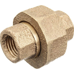 USA Sealing - Brass & Chrome Pipe Fittings; Type: Union ; Fitting Size: 1/8 x 1/8 ; End Connections: FBSPT x FBSPT ; Material: Brass ; Pressure Rating (psi): 125 ; Finish/Coating: Uncoated - Exact Tool & Supply
