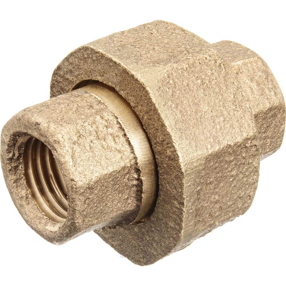 USA Sealing - Brass & Chrome Pipe Fittings; Type: Union ; Fitting Size: 1-1/4 x 1-1/4 ; End Connections: FBSPT x FBSPT ; Material: Brass ; Pressure Rating (psi): 125 ; Finish/Coating: Uncoated - Exact Tool & Supply