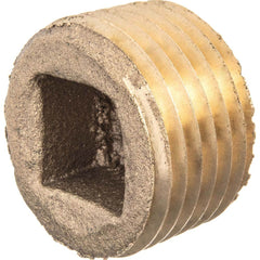USA Sealing - Brass & Chrome Pipe Fittings; Type: Square Socket Plug ; Fitting Size: 3 ; End Connections: MNPT ; Material: Brass ; Pressure Rating (psi): 125 ; Finish/Coating: Uncoated - Exact Tool & Supply
