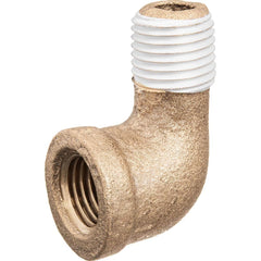 USA Sealing - Brass & Chrome Pipe Fittings; Type: Street Elbow ; Fitting Size: 2 x 2 ; End Connections: FNPT x MNPT w/Thread Sealant ; Material: Brass ; Pressure Rating (psi): 125 ; Finish/Coating: Uncoated - Exact Tool & Supply