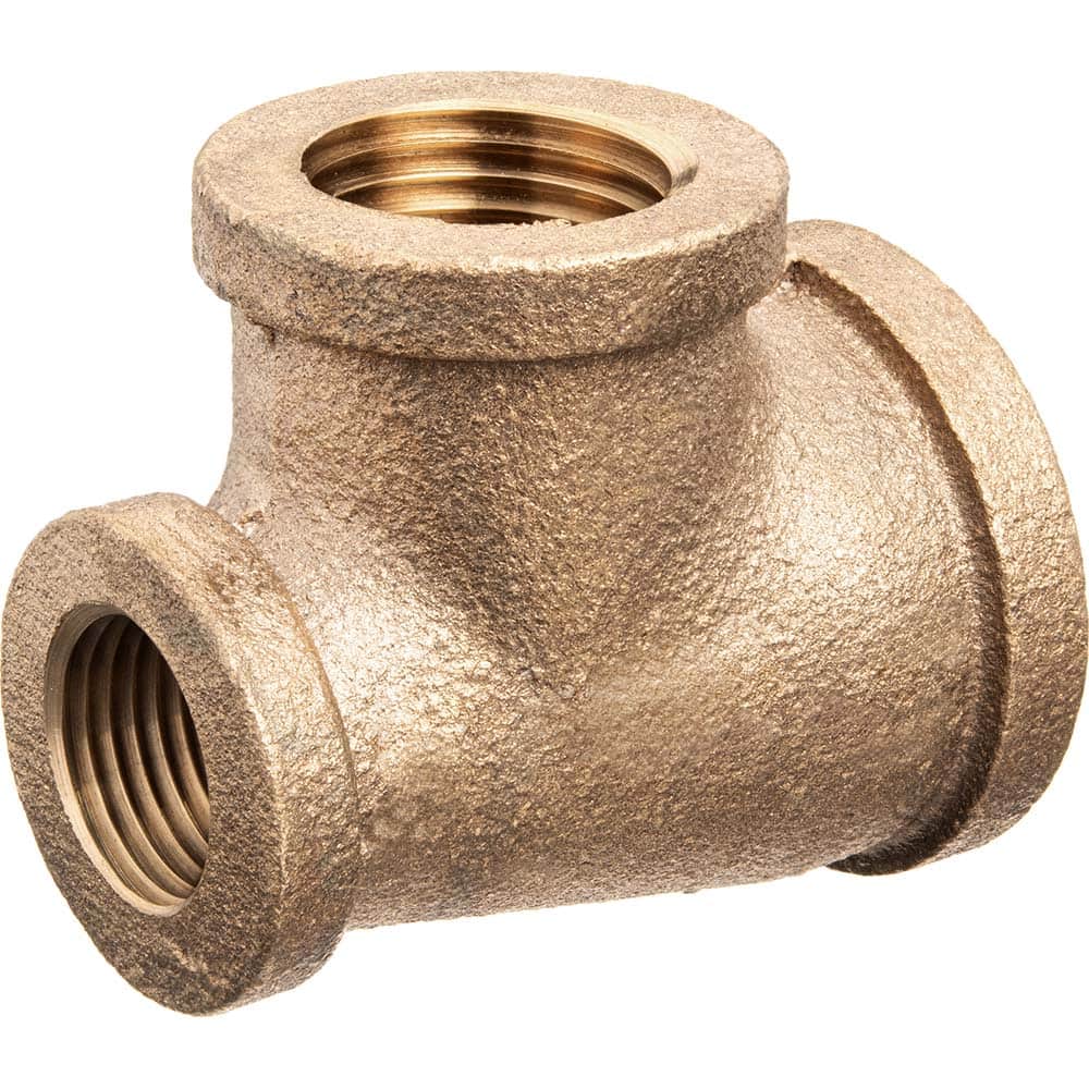 USA Sealing - Brass & Chrome Pipe Fittings; Type: Dual Reducing Tee ; Fitting Size: 1 x 3/4 x 1/2 ; End Connections: FNPT x FNPT x FNPT ; Material: Brass ; Pressure Rating (psi): 125 ; Finish/Coating: Uncoated - Exact Tool & Supply