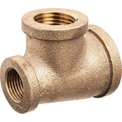 USA Sealing - Brass & Chrome Pipe Fittings; Type: Dual Reducing Tee ; Fitting Size: 1 x 3/4 x 1/2 ; End Connections: FNPT x FNPT x FNPT ; Material: Brass ; Pressure Rating (psi): 125 ; Finish/Coating: Uncoated - Exact Tool & Supply