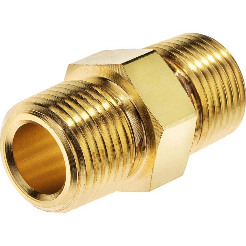 USA Sealing - Brass & Chrome Pipe Fittings; Type: Adapter ; Fitting Size: 1 x 1 ; End Connections: MNPT x MBSPT ; Material: Brass ; Pressure Rating (psi): 1000 ; Finish/Coating: Uncoated - Exact Tool & Supply