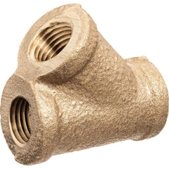 USA Sealing - Brass & Chrome Pipe Fittings; Type: Wye ; Fitting Size: 1-1/2 x 1-1/2 x 1-1/2 ; End Connections: FNPT x FNPT x FNPT ; Material: Brass ; Pressure Rating (psi): 125 ; Finish/Coating: Uncoated - Exact Tool & Supply